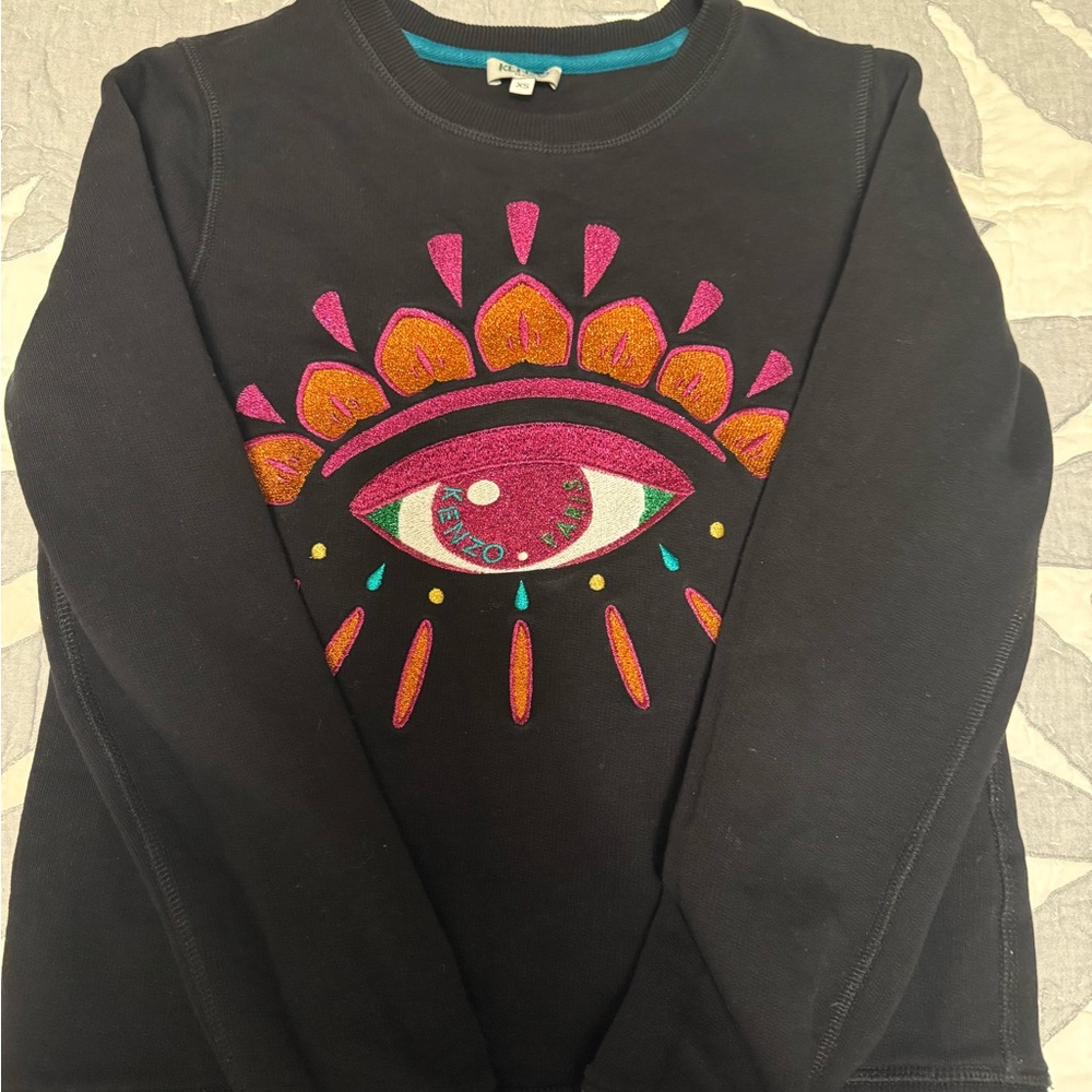Kenzo Black Sweatshirt with Vibrant Eye Design